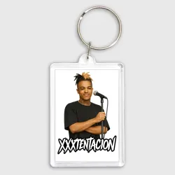 Брелок прямоугольный 35*50 XXXTentacion довольный у микрофона 
