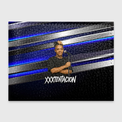 Обложка для студенческого билета XXXTentacion с микрофоном довольный