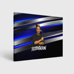 Холст прямоугольный XXXTentacion с микрофоном довольный