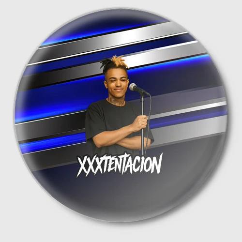 Значок XXXTentacion с микрофоном довольный