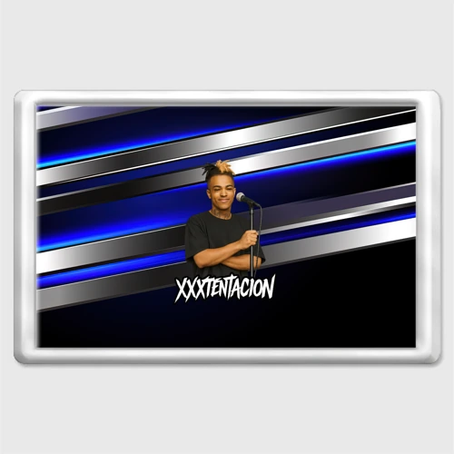 Магнит 45*70 XXXTentacion с микрофоном довольный