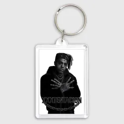Брелок прямоугольный 35*50 XXXTentacion в черно-белом стиле