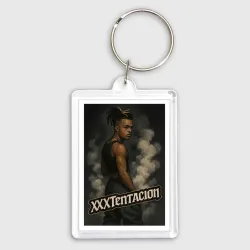 Брелок прямоугольный 35*50 XXXTentacion и облака дыма