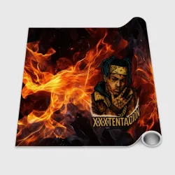 Бумага для упаковки 3D XXXTentacion на фоне огня - фото 2