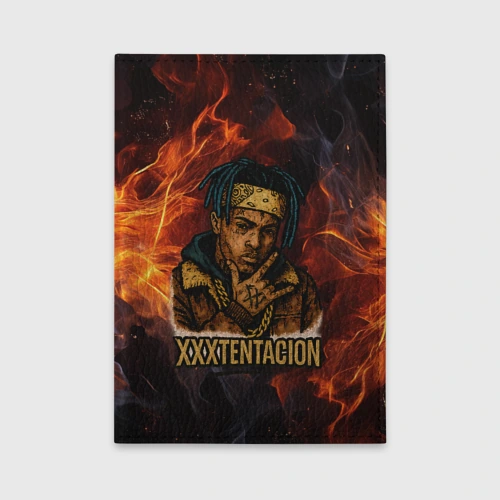 Обложка для автодокументов XXXTentacion на фоне огня