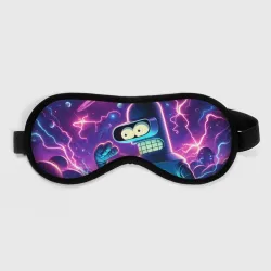 Маска для сна 3D Bender in neon space - cartoon Futurama