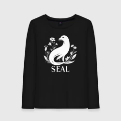 Женский лонгслив хлопок Тюлень среди цветов