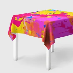 Скатерть 3D Яркие пятна акриловой краски на стене