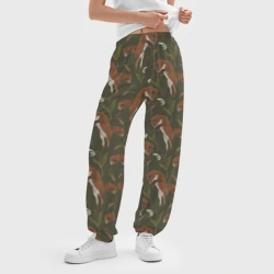 Женские джоггеры оверсайз 3D Лисы в подснежниках - фото 2