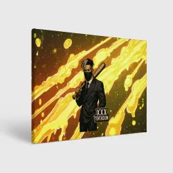 Холст прямоугольный XXXTentacion в пиджаке с битой