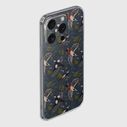 Чехол для iPhone 15 Pro силиконовый с защитой камеры Дятлы и цветы - фото 2