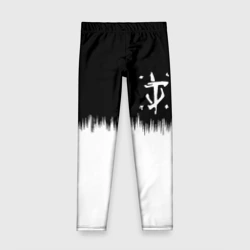 Детские леггинсы 3D Doom краски черно белый