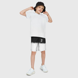 Детские спортивные шорты 3D Doom краски черно белый - фото 2