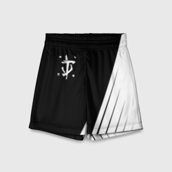 Детские спортивные шорты 3D Doom white geometry