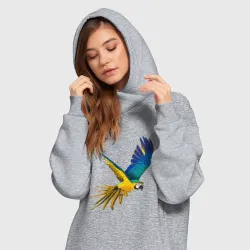 Платье-худи хлопок Попугай в полете - фото 2