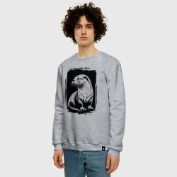 Мужской свитшот хлопок Детализированная выдра - фото 2