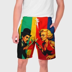 Мужские шорты 3D Чарли Чаплин против Мэрилин Монро поп-арт 
