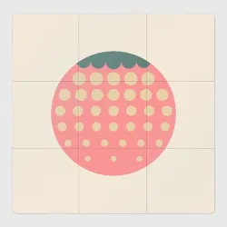 Магнитный плакат 3Х3 Big strawberry retro dusty 