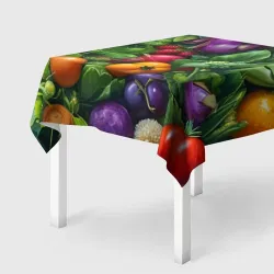 Скатерть 3D Микс: овощи фрукты зелень - паттерн 