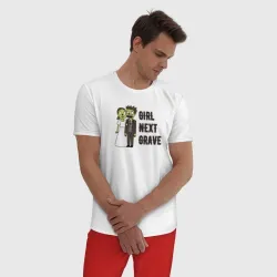 Мужская пижама с белой футболкой хлопок Любовь зомби - фото 2