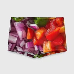 Детские купальные плавки 3D Микс из овощей - текстура