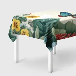Скатерть 3D Бабочка среди цветов