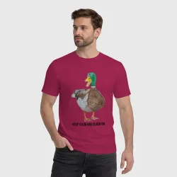 Мужская футболка хлопок Утка Keep calm and quack on - фото 2