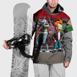 Накидка на куртку 3D Bender bending robot and Fry - ai art graffiti