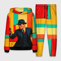 Женский костюм с толстовкой 3D Мужчина с пистолетом поп-арт