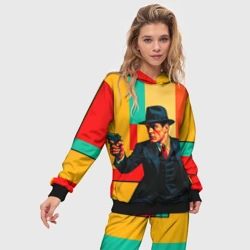 Женский костюм с толстовкой 3D Мужчина с пистолетом поп-арт - фото 2