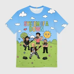 Мужская футболка 3D System of a Down, мультяшный