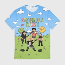 Мужская футболка 3D System of a Down, мультяшный