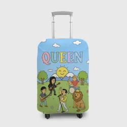 Чехол для чемодана 3D Queen мультяшный стиль на поляне