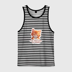 Мужская майка хлопок Сонный рыжий котёнок