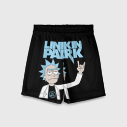 Детские спортивные шорты 3D Linkin Park и Рик Санчес из Рик и Морти