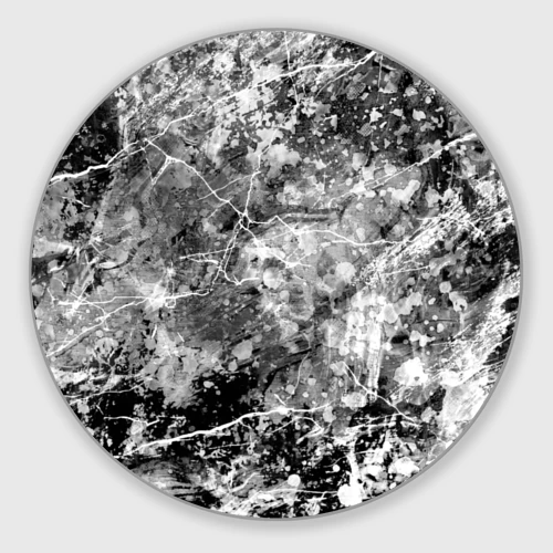 Круглый коврик для мышки Абстракция - black stone