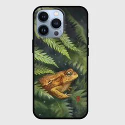 Чехол для iPhone 13 Pro Акварельная лягушка в папоротнике