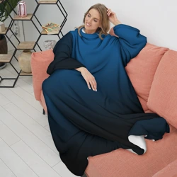 Плед с рукавами Лазурит тёмно-синий - фото 2