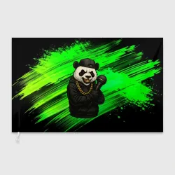 Флаг 3D Панда рэпер с микрофоном