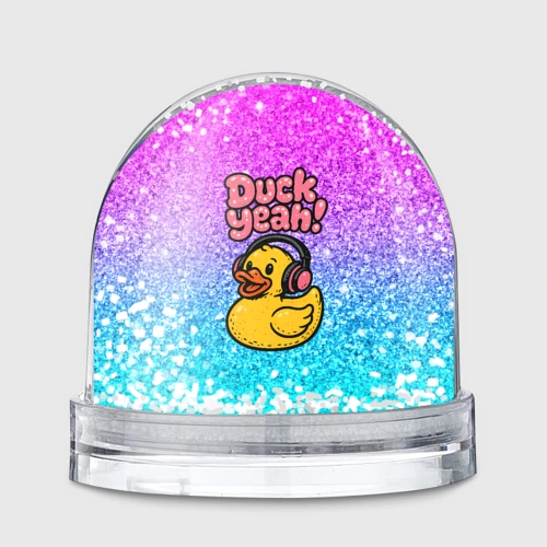 Игрушка Снежный шар Duck yeah - утка в наушниках 