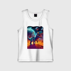 Детская майка хлопок Bender bending robot riding a tyrannosaurus - planet express