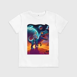 Детская футболка хлопок Bender bending robot riding a tyrannosaurus - planet express