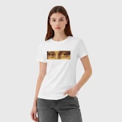Женская футболка хлопок Мона Лиза следит за тобой - фото 2