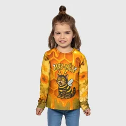 Детский лонгслив 3D Мяу мед кот-пчела - фото 2