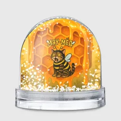 Игрушка Снежный шар Мяу мед кот-пчела