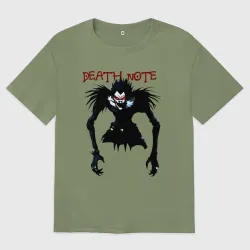 Мужская футболка хлопок Oversize Death note Ryuk - темный
