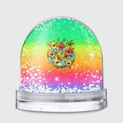 Игрушка Снежный шар Вечеринка фруктов в тарелке