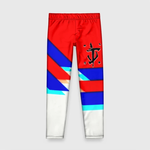 Детские леггинсы 3D с принтом Doom geometry cyber sport Детские леггинсы 3D Doom geometry cyber sport