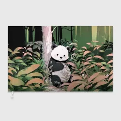 Флаг 3D Панда в лесу