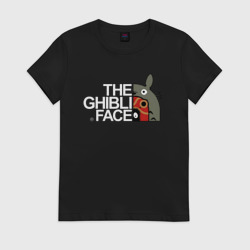 Женская футболка хлопок The ghibli face Totoro